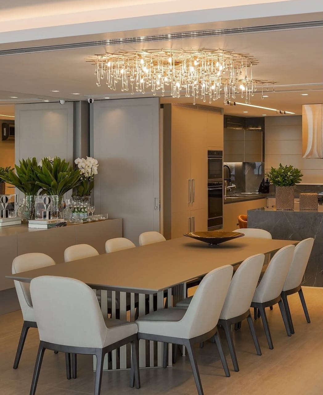 Plafon Alez de Cristal Moderno Dourado 260x130cm 28 Soquetes G9